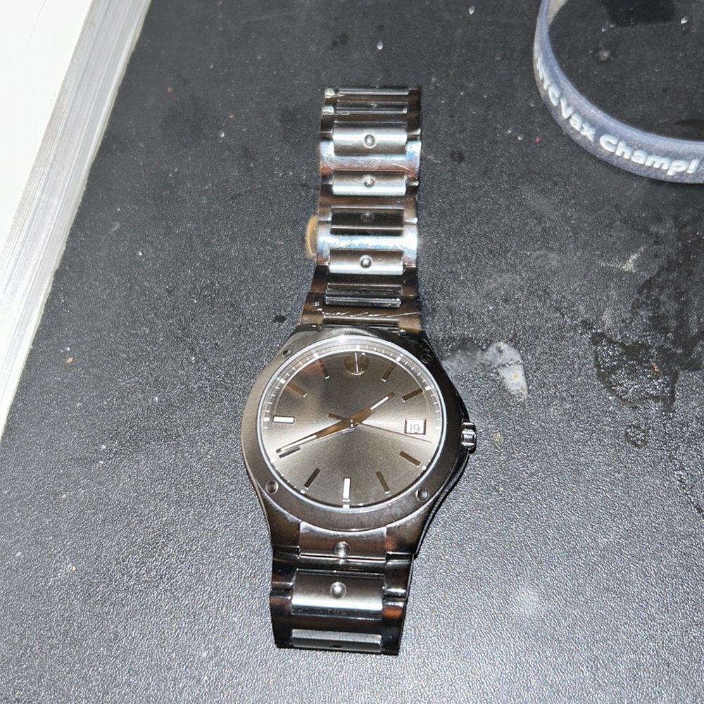 Movado SE, 41mm dual finished mid grey PVD stainless steel